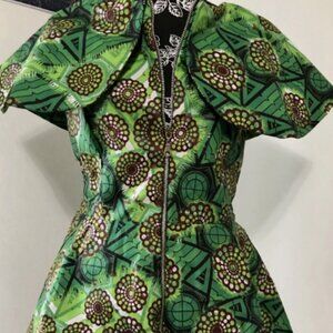 African-Inspired Blouson-Style Zippered Top